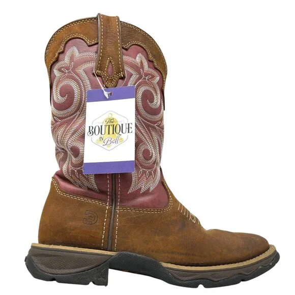 Durango Lady Rebel 6M Square Toe Western Leather Boot Brown Rusty Red DRD0349 - Picture 10 of 16